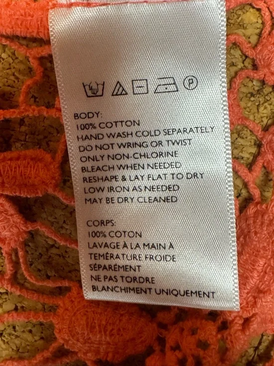 Kimchi Blue XS Coral Crochet Lace Floral Top Boho Sheer Festival Beach Cover Up - Picture 7 of 7